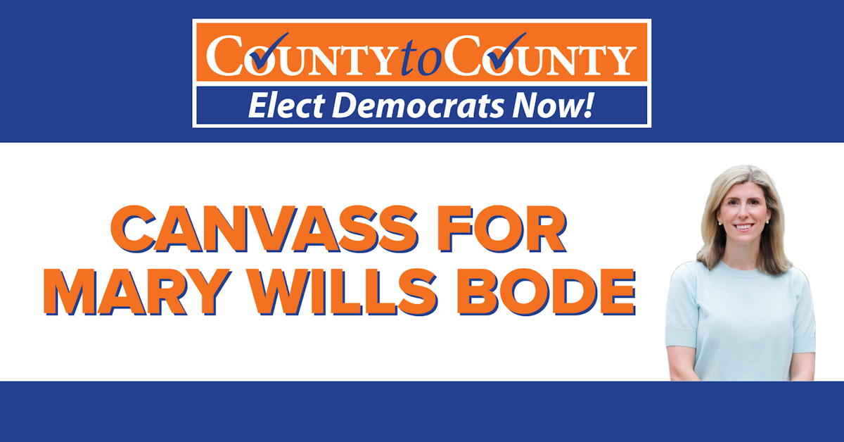 Canvass for Mary Wills Bode, running for NC Senate District 18